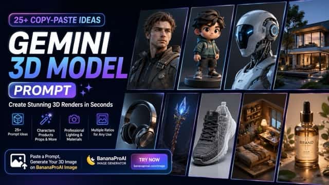 Gemini 3D Model Prompt: 25+ Copy-Paste Ideas for Stunning 3D Renders
