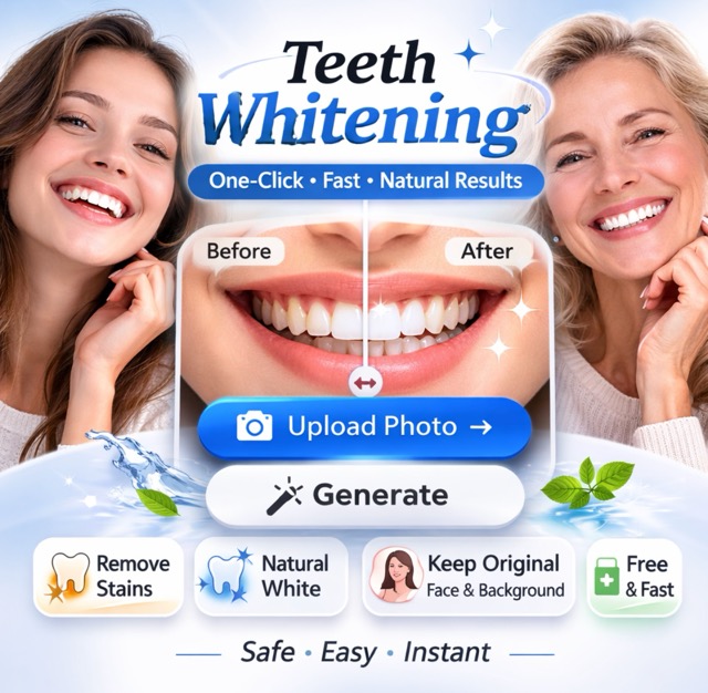 AI Teeth Whitening Photo Editor