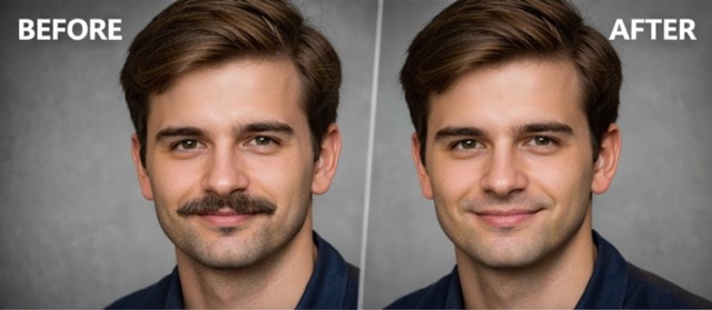 Remove Mustache Only, Not Your Identity