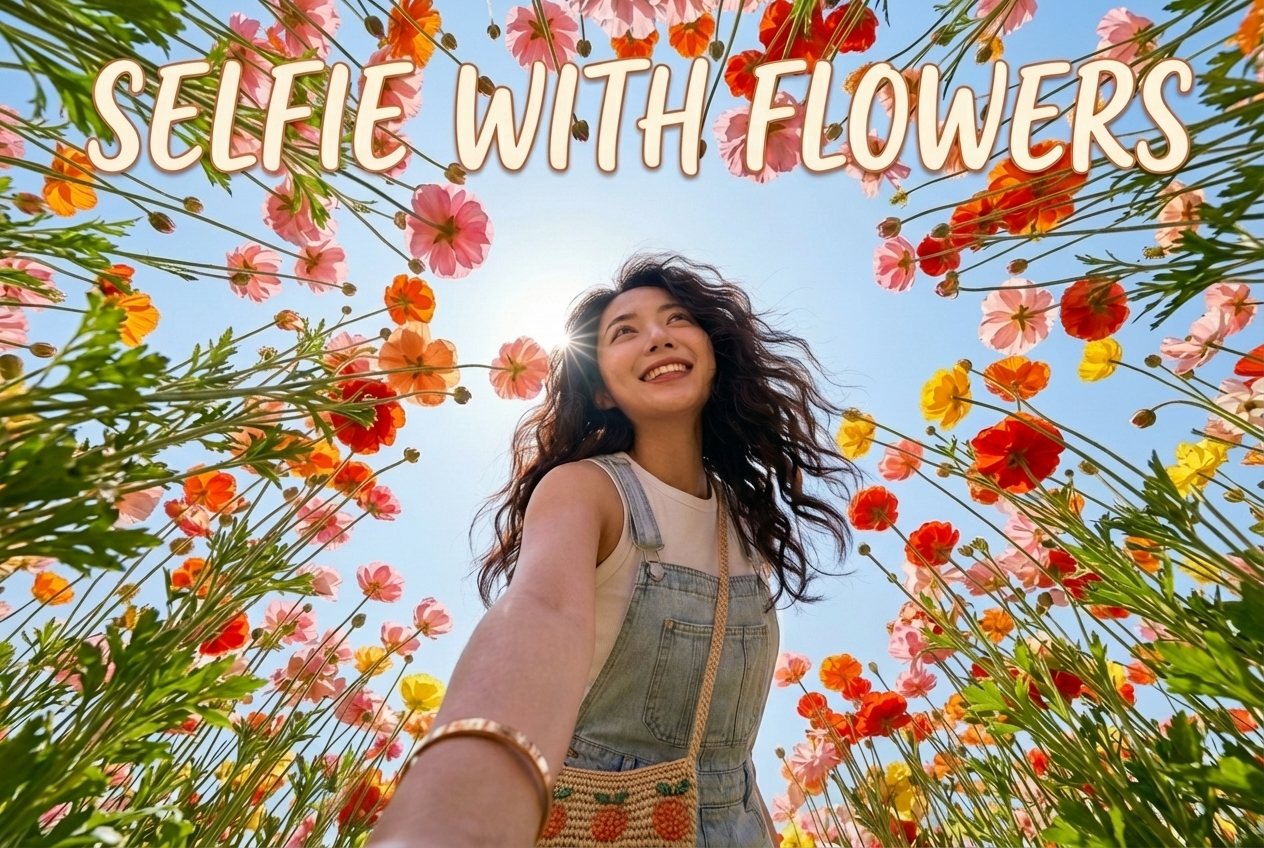 Create Stunning Selfie with Flowers Instantly