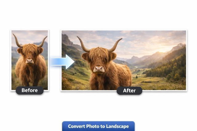 Turn Portrait Photos into Natural Landscape Images Fast