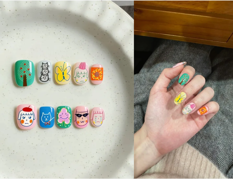 Virtual nail try-on template